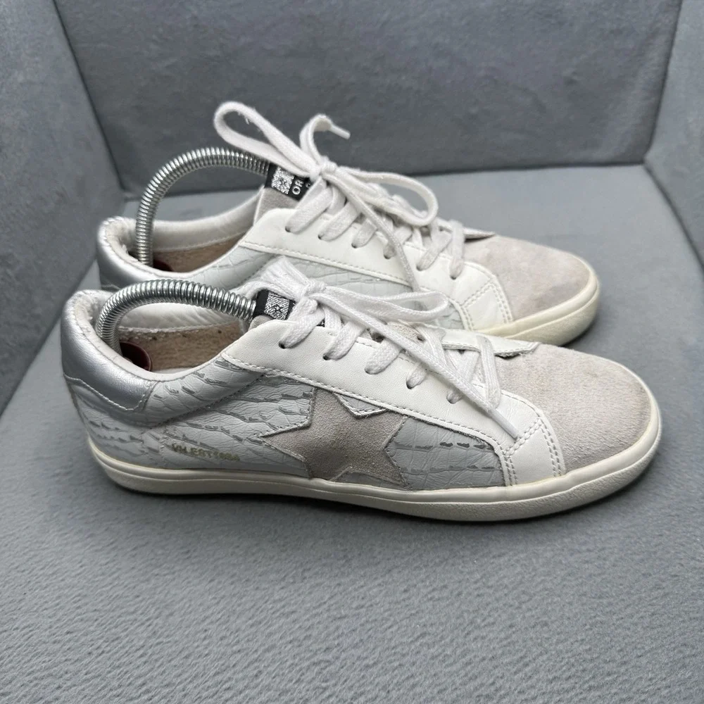Vintage Havana Women's Size 9 White Silver Croc Star Low Top Sneakers